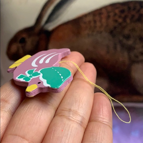 1.5” duck wearing bonet Easter tree ornament Vtg - Picture 4 of 8